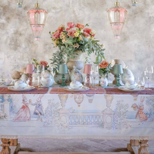 Alternative view of Blanc MariClo Mantel rococó con encaje 160x240 cm