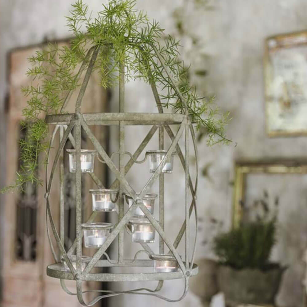 Blanc MariClo’ Lanterna Porta Tealight Metallo 59 cm Giardino Segreto - immagine 2