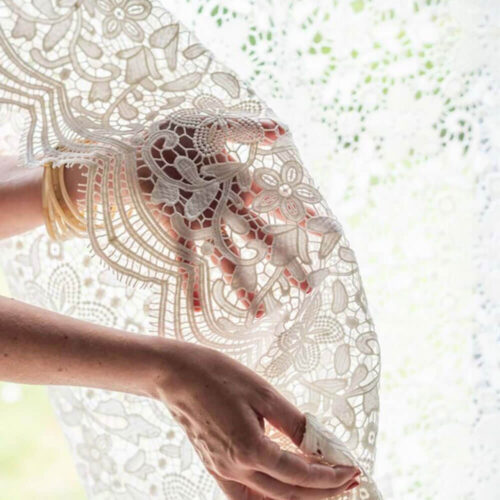 Alternative view of Blanc MariClo’ tenda ricamo Ville delle Rose 135x290