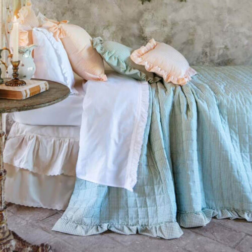 Alternative view of Blanc Mariclo Trapunta Matrimoniale Verde Sogno Vichy