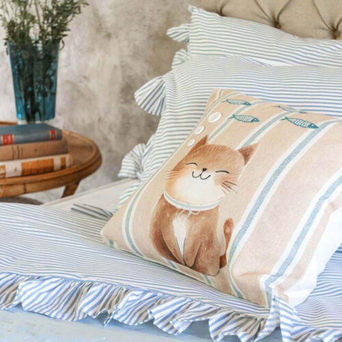 Alternative view of Blanc Mariclò Cuscino Lovely Pets 45x45 cm Gattino con Pesciolini