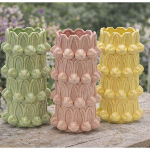 EDG Vaso Conigli Easter Rosa H32 cm 5 vaso cilindro conigli