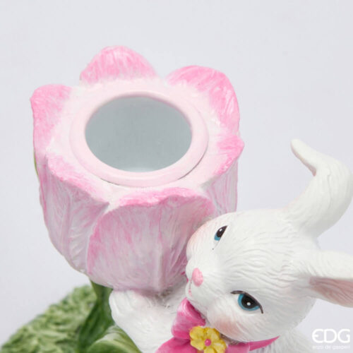 Alternative view of EDG Coppia Portacandela Coniglio in Poliresina H10