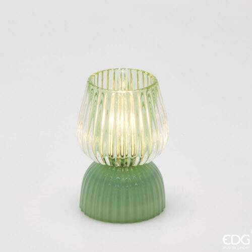 EDG Lampada da Tavolo Verde Biforma Righe LED H13