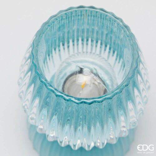 Alternative view of EDG Lampada da Tavolo Azzurra Biforma Righe LED H13