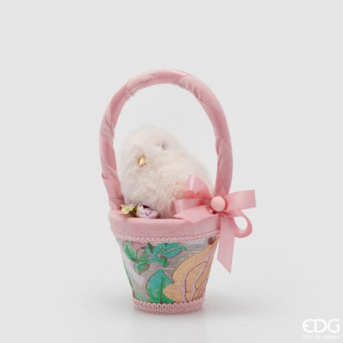 Alternative view of EDG Cestino Pulcino Rosa Ø12xH23 cm