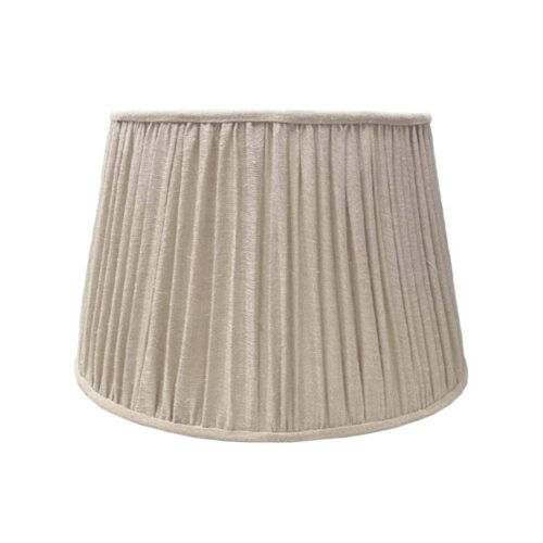 Paralume Blanc Mariclò in lino naturale color avorio con lavorazione plissettata