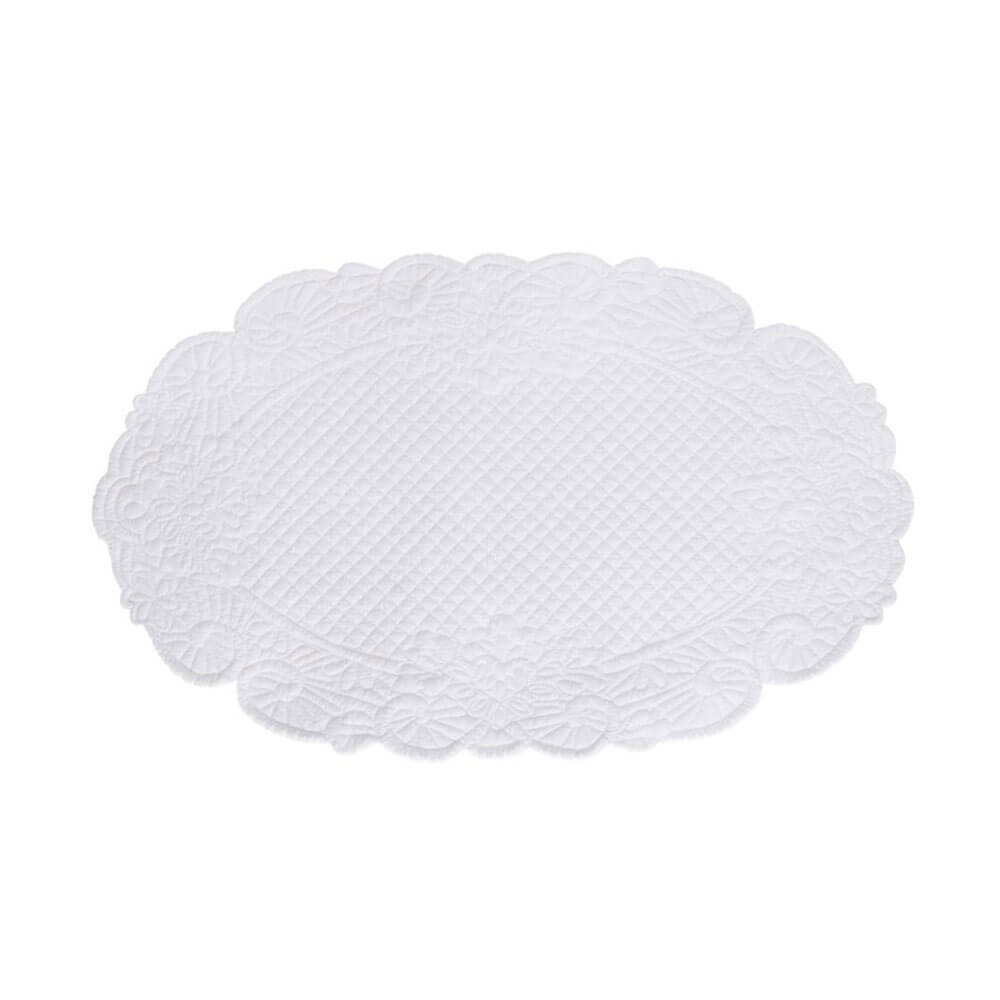 Blanc Mariclò Tovaglietta Ovale Cotone bianco 20x30