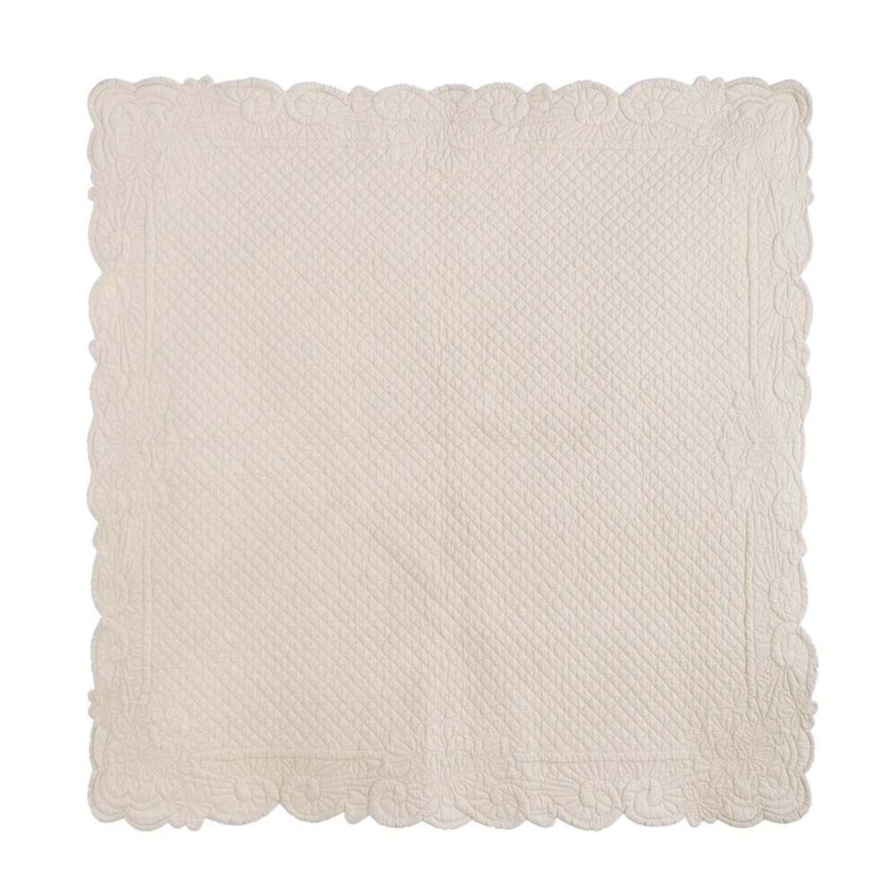 Blanc MariClò Centre de table matelassé ivoire 90x90 2 Blanc MariClò Centre de table matelassé ivoire 90x90 – Image 2