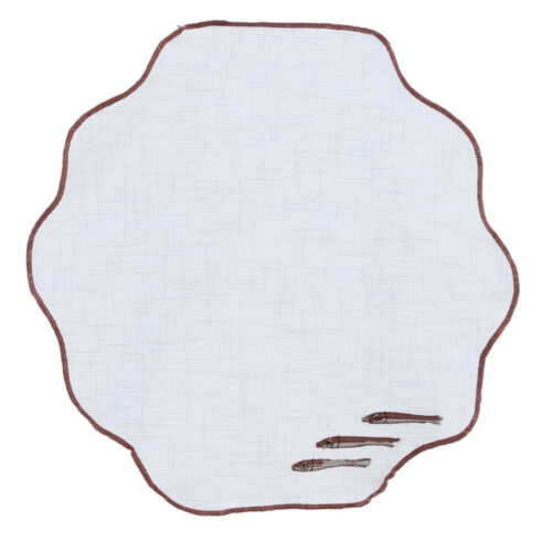 Alternative view of Blanc Mariclò Tovagliolo Burro e Acciughe Ricamato 40x40