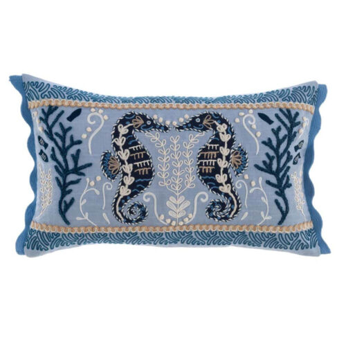 Alternative view of Blanc MariClò Coussin décoratif brodé de la mer 30x50