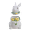 Contenitore coniglietto Blanc Mariclo in ceramica con coperchio, tulipani gialli e stile shabby chic pasquale.