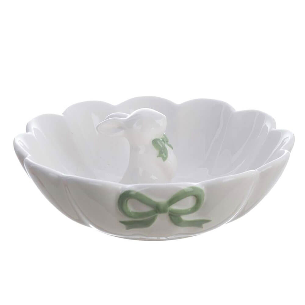 Blanc MariClo Plat avec lapin 20 cm Collection Vichy 2 Blanc MariClo Plat avec lapin 20 cm Collection Vichy – Image 2