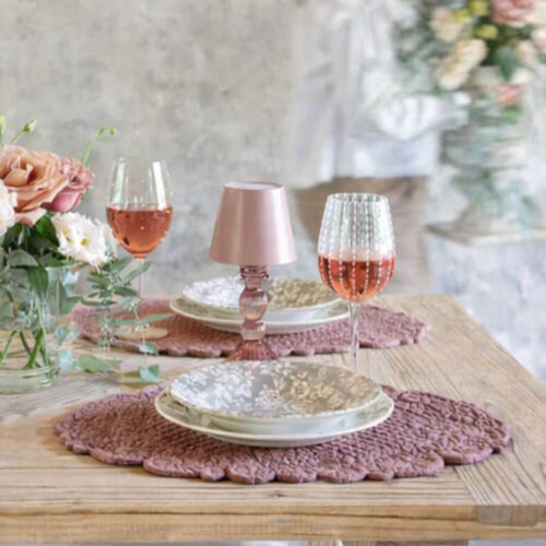 Alternative view of Blanc Mariclò Tovaglietta Boutis Rosa Antico Carmen 35x50 cm