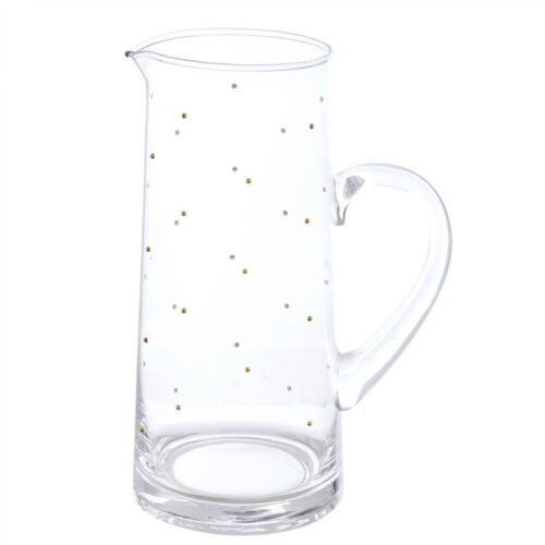 Caraffa in vetro trasparente con decorazioni a pois oro Blanc Mariclo collezione Vitra