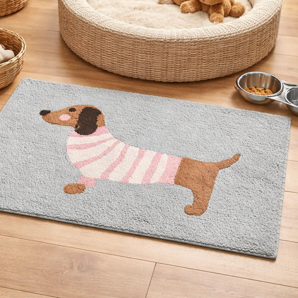 Sass & Belle Tappetino Da Bagno Morbido A Forma Di Cane Salsiccia – Design Divertente Con Retro Antiscivolo