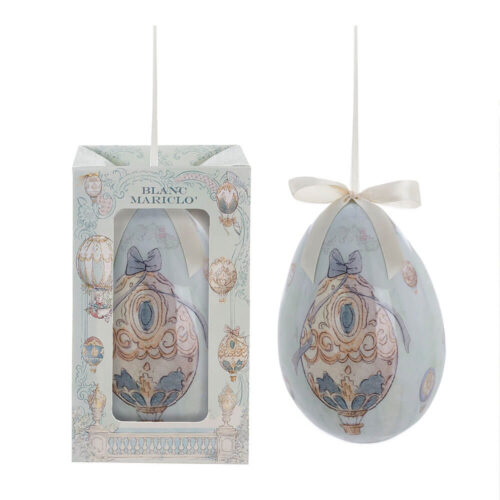 Uovo pasquale Blanc Mariclo con decori rococò e scatola regalo elegante