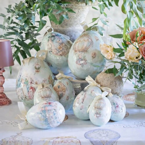 Alternative view of Blanc Mariclo Uovo Pasquale Mongolfiera Rococo H 14,5 cm