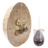 Set de 8 huevos de Pascua Blanc MariClo con pareja de conejitos, lazo marfil y caja de regalo en forma de huevo.
