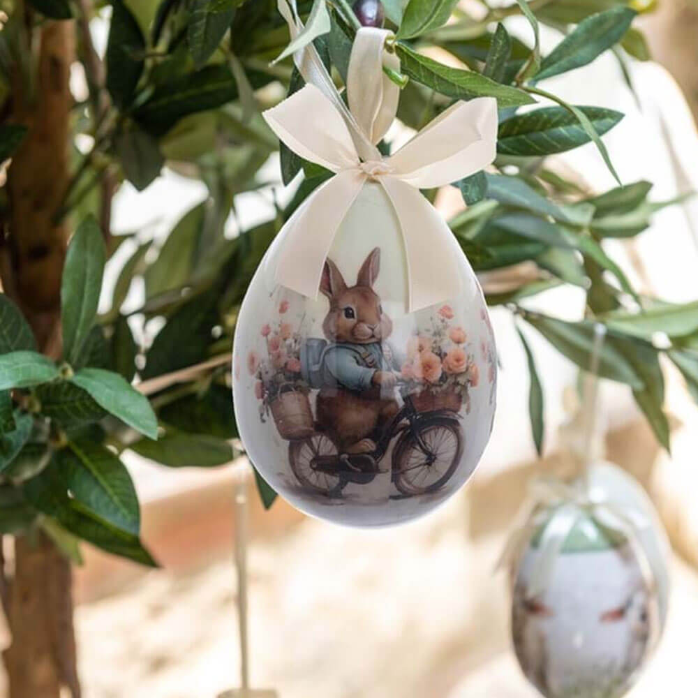 Blanc Mariclo Set 8 Uova Decorate coniglietto in bicicletta 2 Blanc Mariclo Set 8 Uova Decorate coniglietto in bicicletta - immagine 2