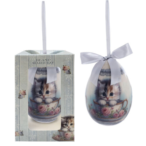 Alternative view of Blanc Mariclò Uovo Pasquale Gattino 8 cm – Uova Incantate