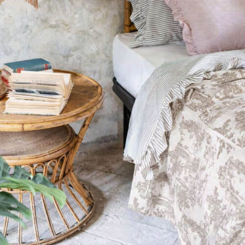 Alternative view of Blanc MariClo Couvre-lit double Toile de Jouy Nid d'abeille