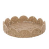 Bandeja de centro de mesa Blanc MariClò de ratán natural con borde ondulado decorativo.