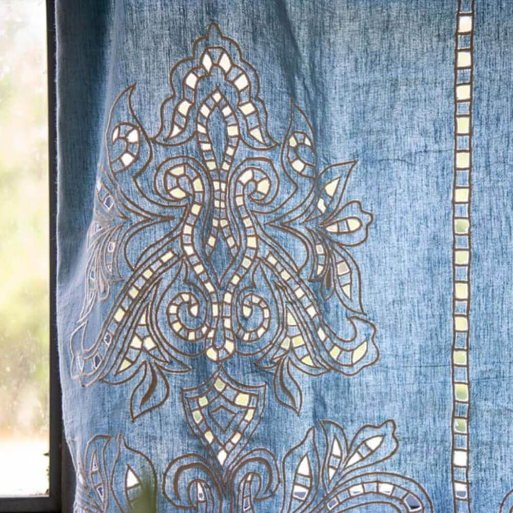 Blanc Mariclo Mantovana Ricamata in Cotone e Lino 90x140 cm - immagine 4