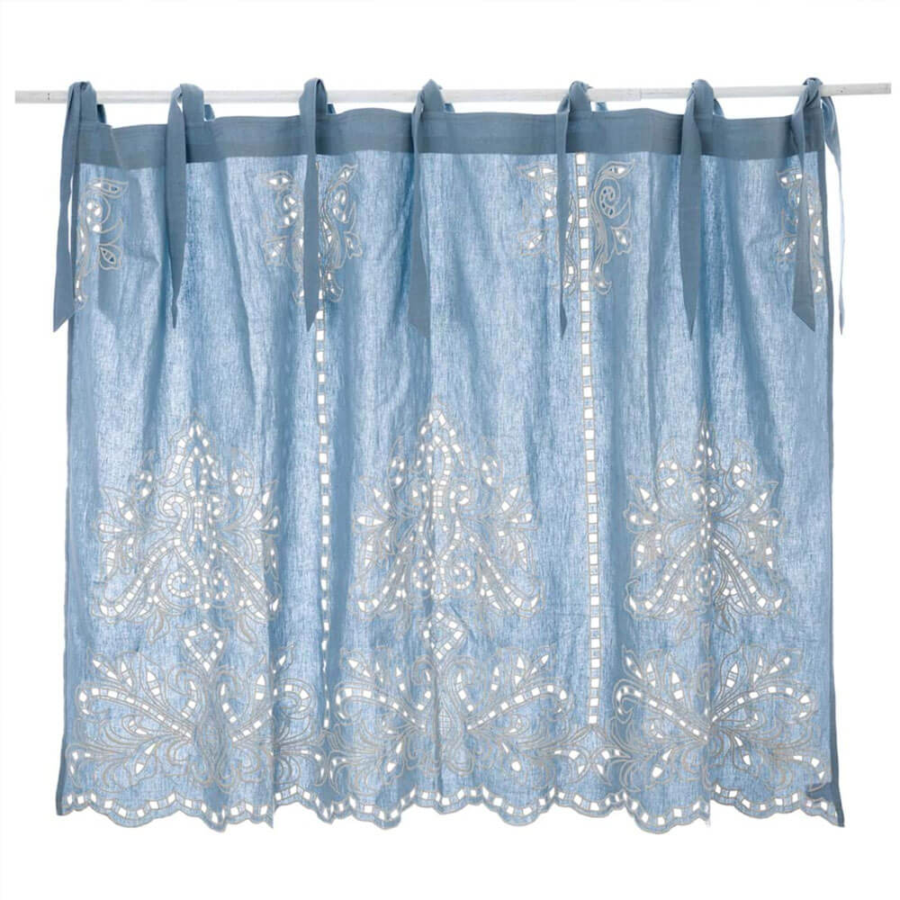 Blanc Mariclo Mantovana Ricamata in Cotone e Lino 90x140 cm - immagine 3
