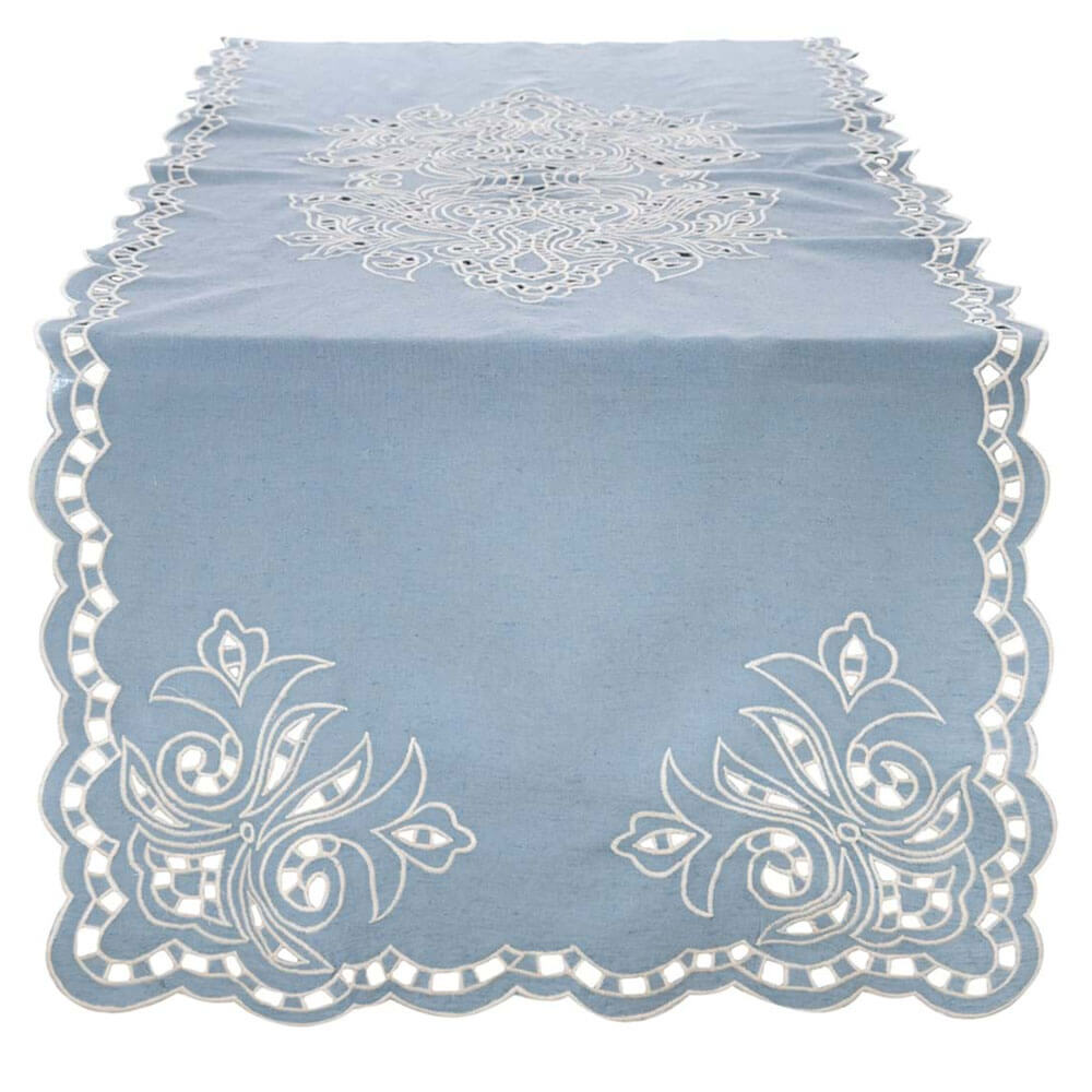Blanc Mariclo Runner Dentelle con Applicazioni 50x150 cm - immagine 3