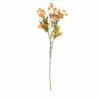 Mazzetto artificiale di margheritine arancio con foglie verdi frastagliate e stelo lungo, 24x12x61 cm.