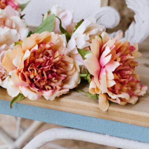 Alternative view of Nuvole di Stoffa Peonia Albicocca/Magenta H 56 cm