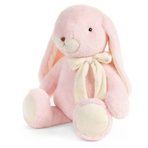 Coniglio peluche rosa Nuvole di Stoffa con fiocco avorio, collezione PePen.