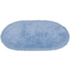Tapis de bain ovale bleu avec surface douce et bordure décorative, style Shabby Chic.