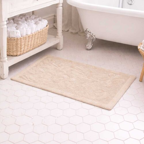 Nuvole di Stoffa Tappeto Bagno Flower Beige 55x100 cm