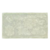 Tappeto bagno verde salvia rettangolare con decorazioni floreali in rilievo, stile shabby chic.