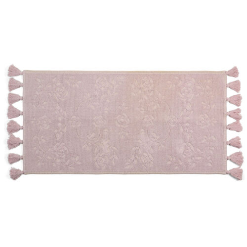 Nuvole di Stoffa Tappeto Bagno Rosa con Nappe 70x120