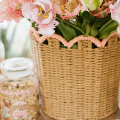 Alternative view of Nuvole di Stoffa Cestino Fiorirà Rosa 32x30 cm