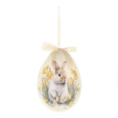 Uovo Pasquale Decorativo Bianco PePen con Scatola h 15 cm - immagine 2