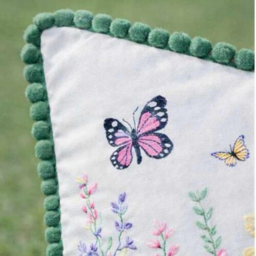 Clodette Lucilla Funda de cojín bordada con interior de 45x45 cm - Imagen 2