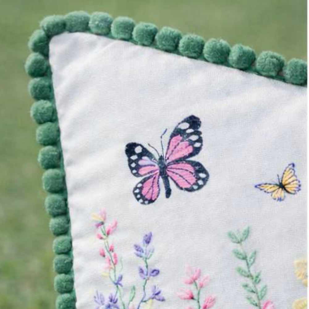 Clodette Lucilla Funda de cojín bordada con interior de 45x45 cm - Imagen 2