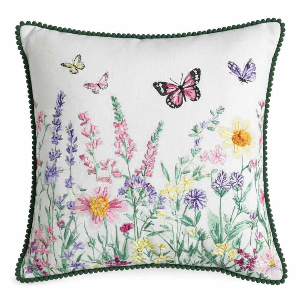 Clodette Lucilla Funda de cojín bordada con interior de 45x45 cm - Imagen 4