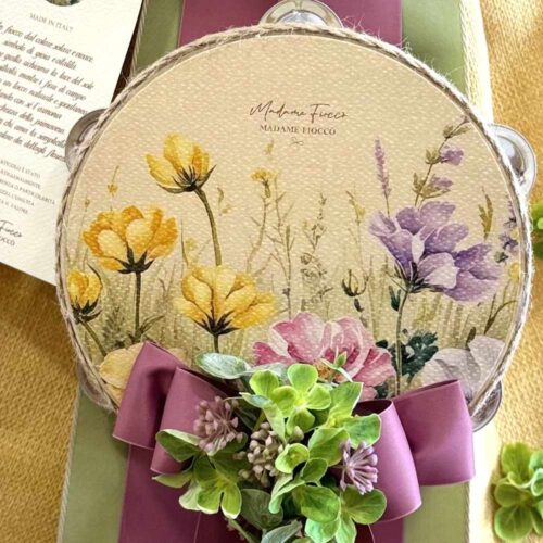 Alternative view of Madame Fioccò Flèche double jaune avec tambourin h 80 cm