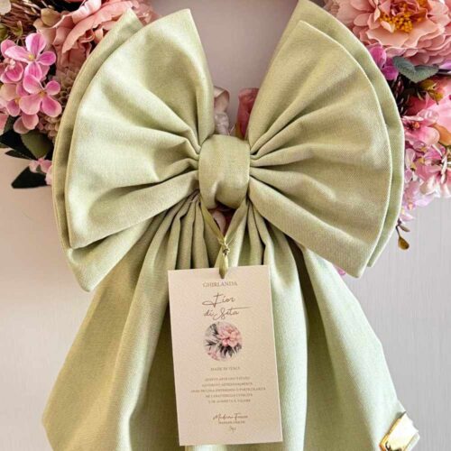 Madame Fioccò Guirlande en soie 45 cm avec noeud vert 5 GFDS45D 2