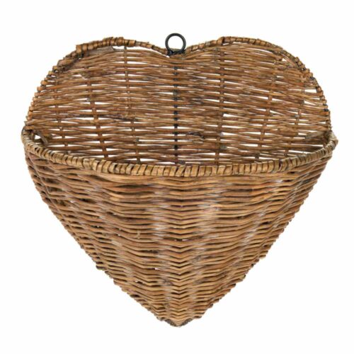 Alternative view of Mezzo Cesto Cuore in Vimini da Parete 17x17x30,5 cm