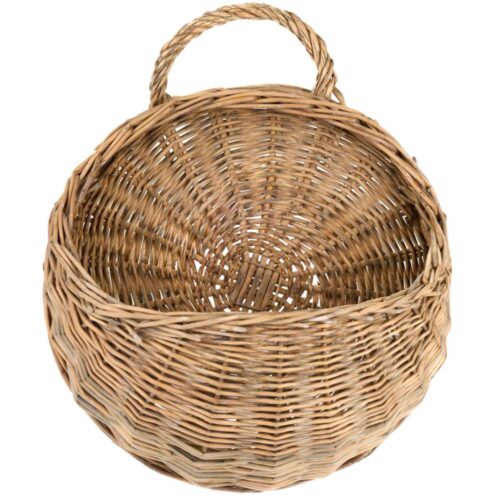 Cesto in vimini intrecciato con manici, formato 15x28x34 cm.