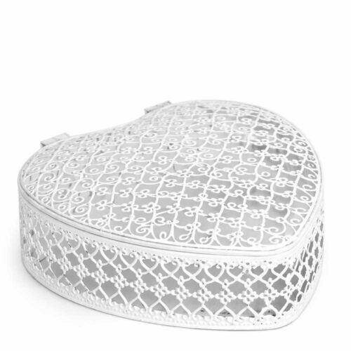 Alternative view of Portagioie Cuore in Metallo Traforato Bianco ø 18,5