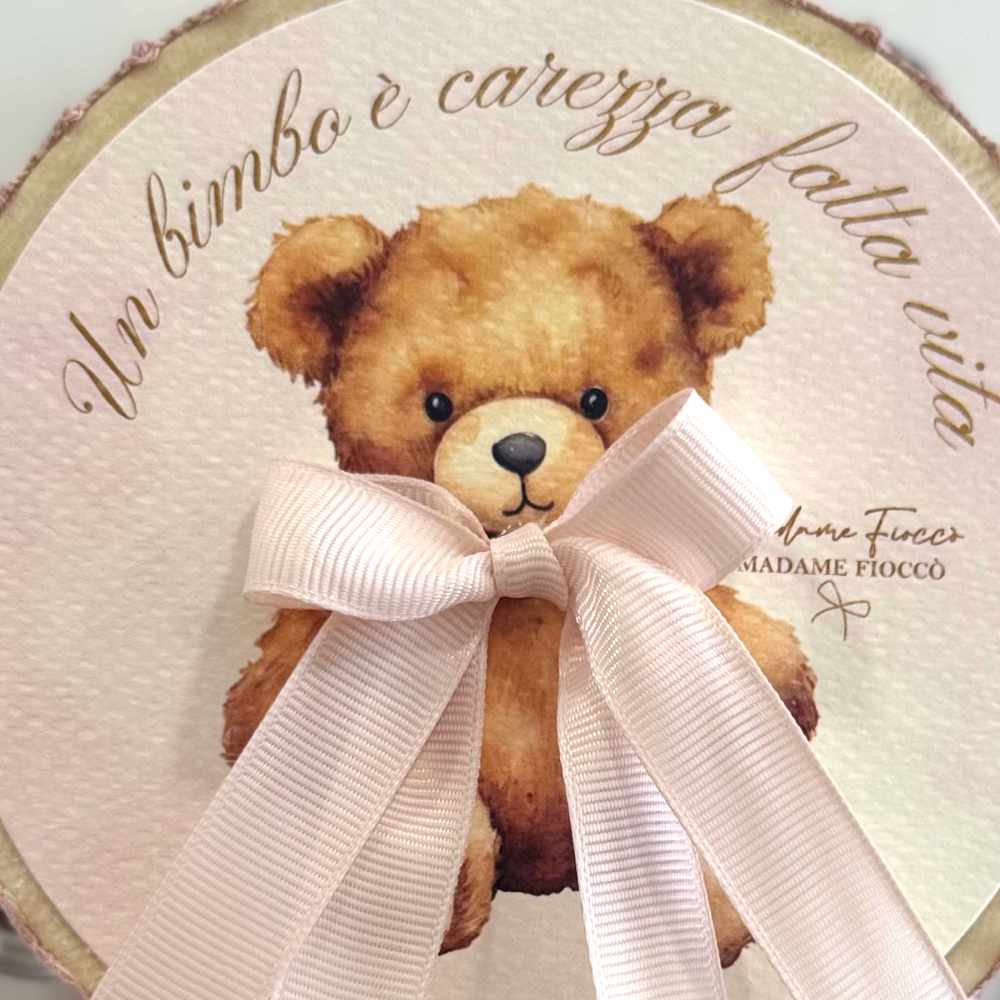 Pandereta Tenerezza di Teddy rosa Ø 13 cm 2 Pandereta Tenerezza di Teddy rosa Ø 13 cm - Imagen 2