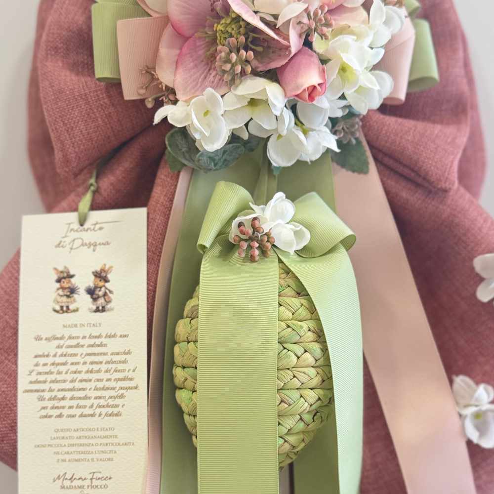 Madame Fioccò Fiocco pasquale Incanto rosa antico H 50 cm - immagine 2
