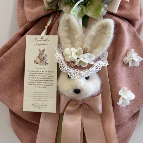 Alternative view of Madame Fioccò Fiocco rosa Coniglio Sognatore H 50 Pasqua